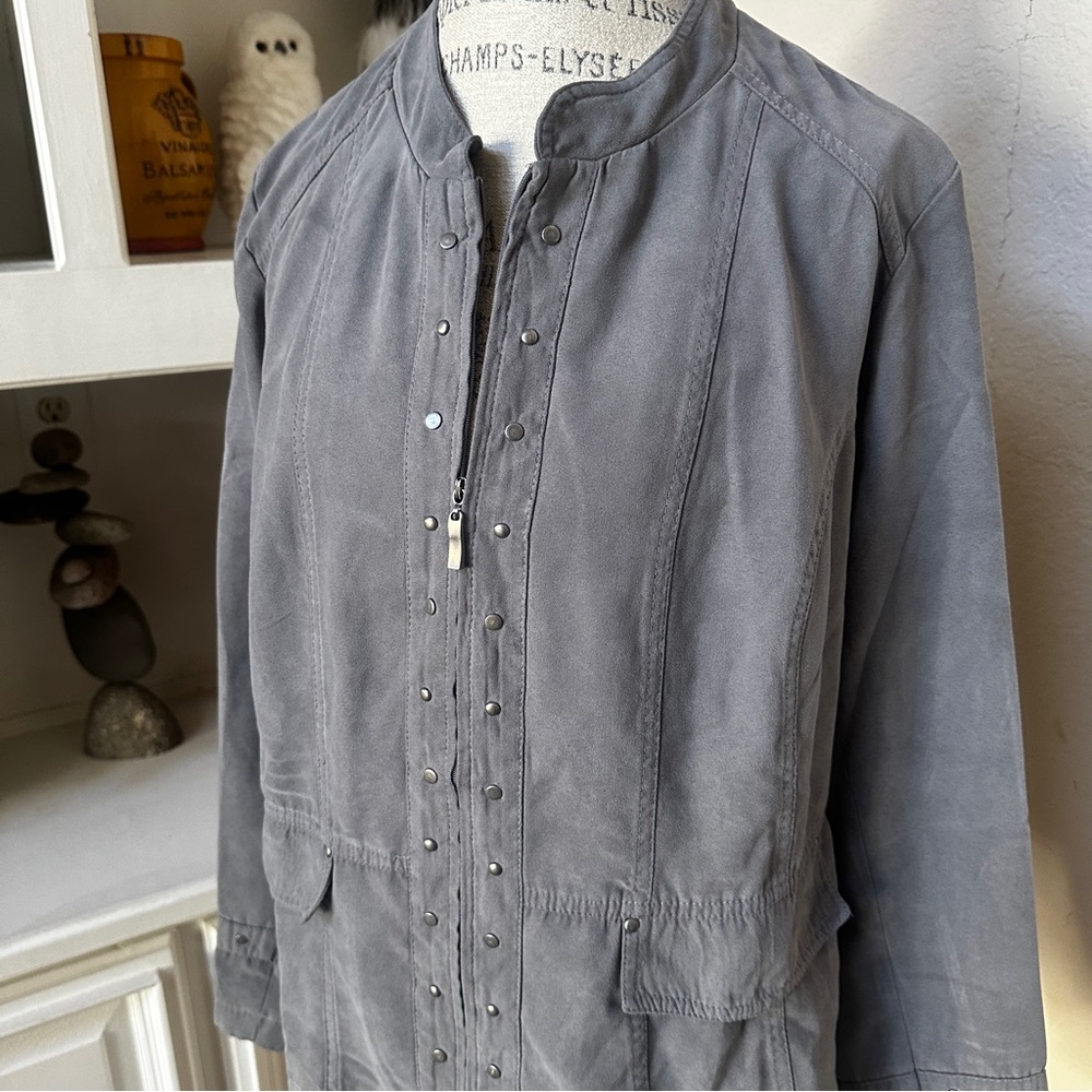 Grey Faux Suede Jacket